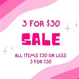 𝅺All items priced $30 or less 3 for $30